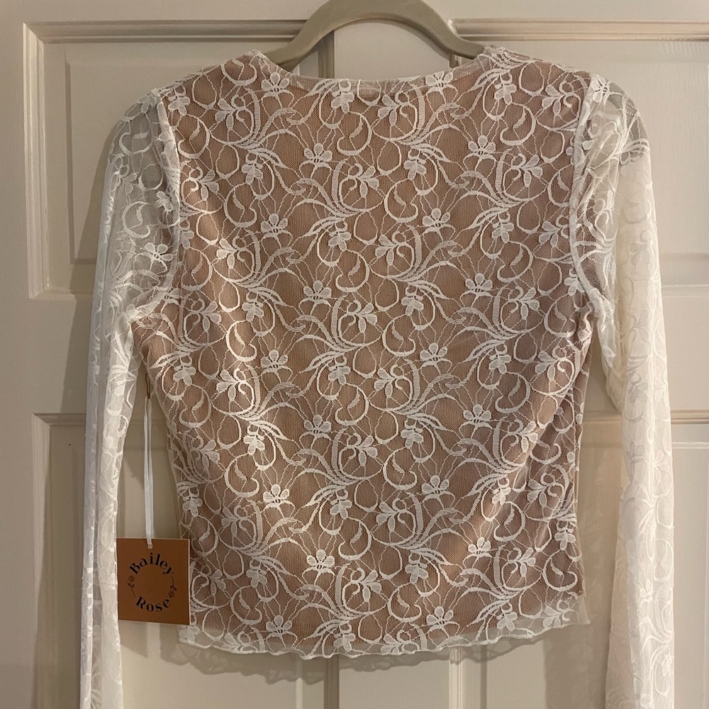 NWT BAILEY ROSE lace wrap crop L - Picture 4 of 5
